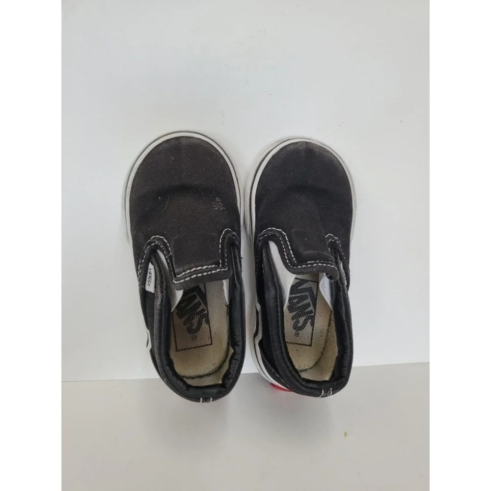 Vans Toddler Size 5 Black Slip-On Shoes (Classic) FLAWED 